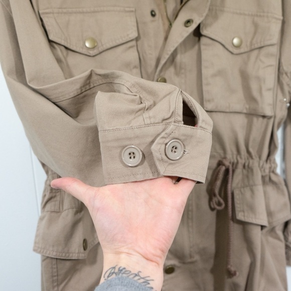 SALE! Khaki Military Anorak Utility Jacket Coat Medium - Picture 12 of 14